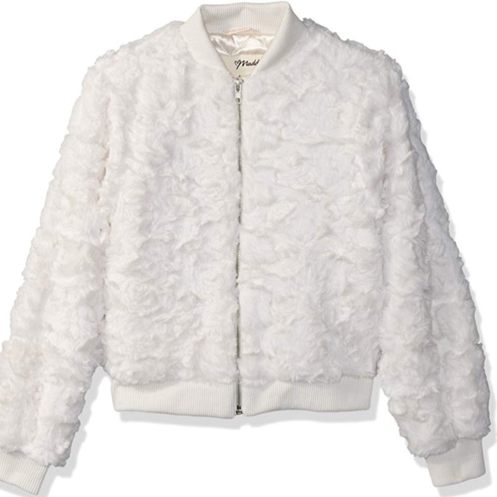 Bomber jacket in lavishly textured faux fur